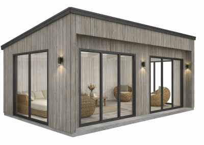 Hagestue og støttemur